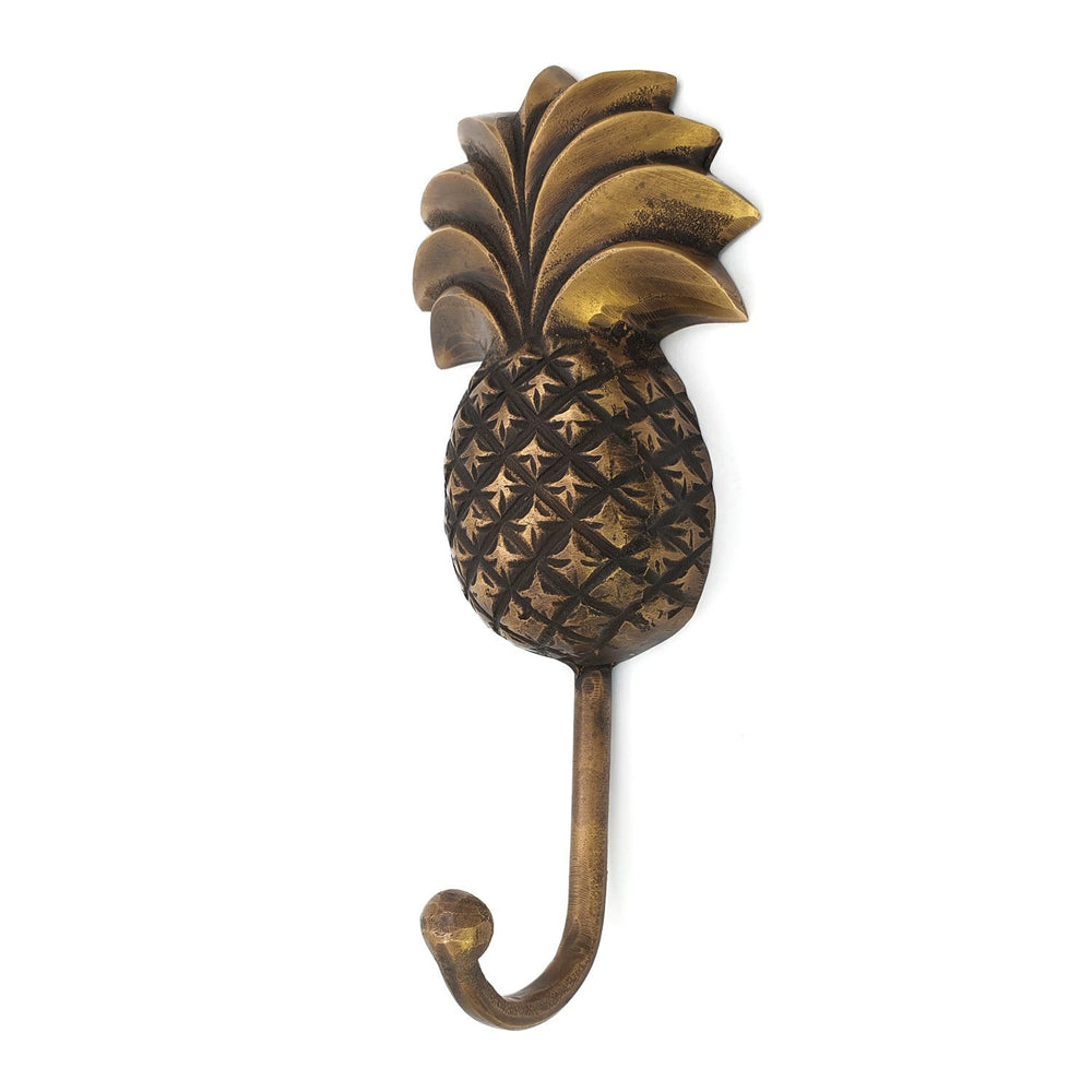 
                  
                    Load image into Gallery viewer, Pineapple hook handmade Brass antique color XL angle view
                  
                