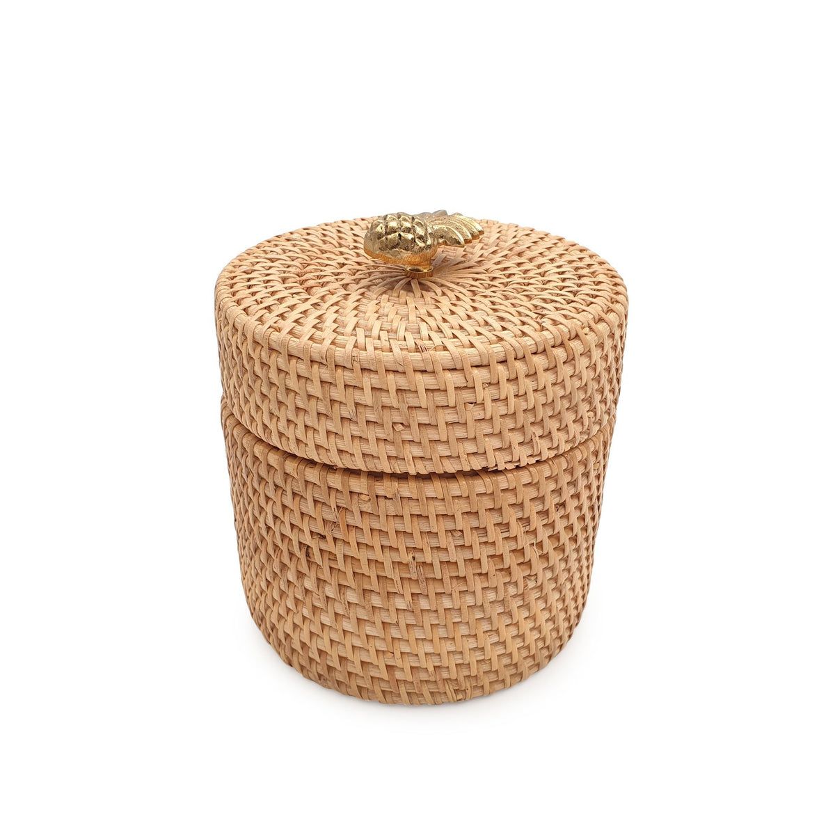 Rattan Round Box With Knob Lid Natural – Fern