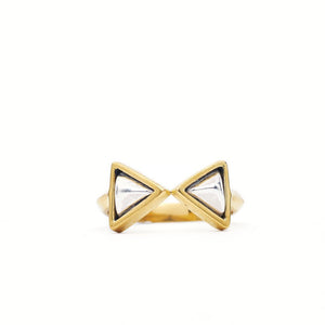 
                  
                    Load image into Gallery viewer, Ring Boho Triangle Mix Silver front
                  
                