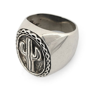 
                  
                    Load image into Gallery viewer, Ring Brass Cactus Silver 925 top
                  
                
