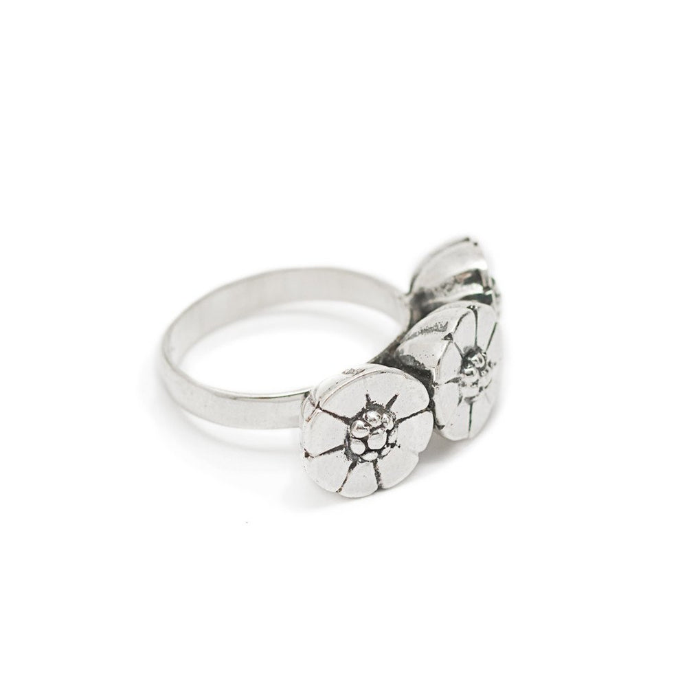 Ring Bunga Flower Silver