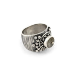 Ring Crystal Antique Dot Silve