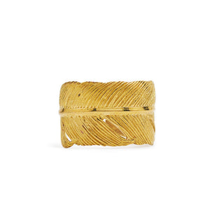 
                  
                    Load image into Gallery viewer, Ring Feather Antique Gold Front
                  
                