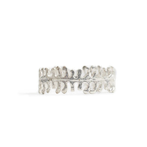 
                  
                    Load image into Gallery viewer, Ring Fern Hoop Silver Front
                  
                