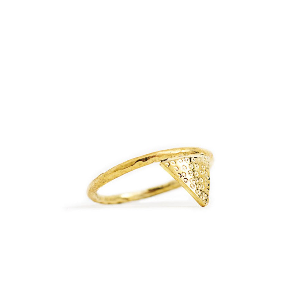 Ring Geometric Triangle Gold