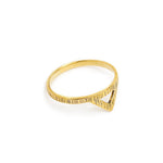Ring Geometric Triangle Hole Hammered Gold