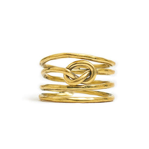 
                  
                    Load image into Gallery viewer, Ring Knot 4 Line Front Gold
                  
                