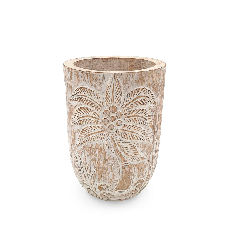 Wooden Coconut Hand-carved Vase