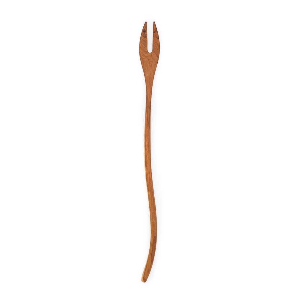 Wooden minimalist fork hand carved