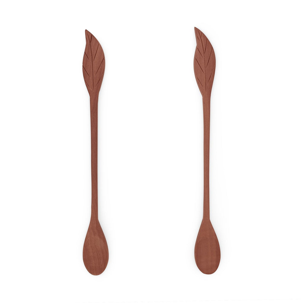 Wooden Tableware Natural Spoon set Long Leaf