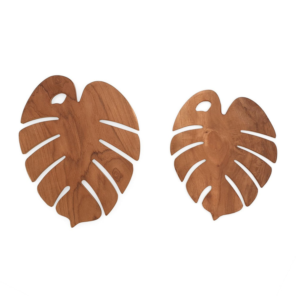 
                  
                    Load image into Gallery viewer, Wooden trivet monstera set
                  
                