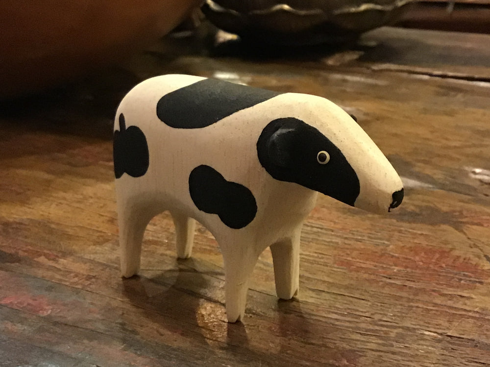 Wooden Animal Natural Color Cow