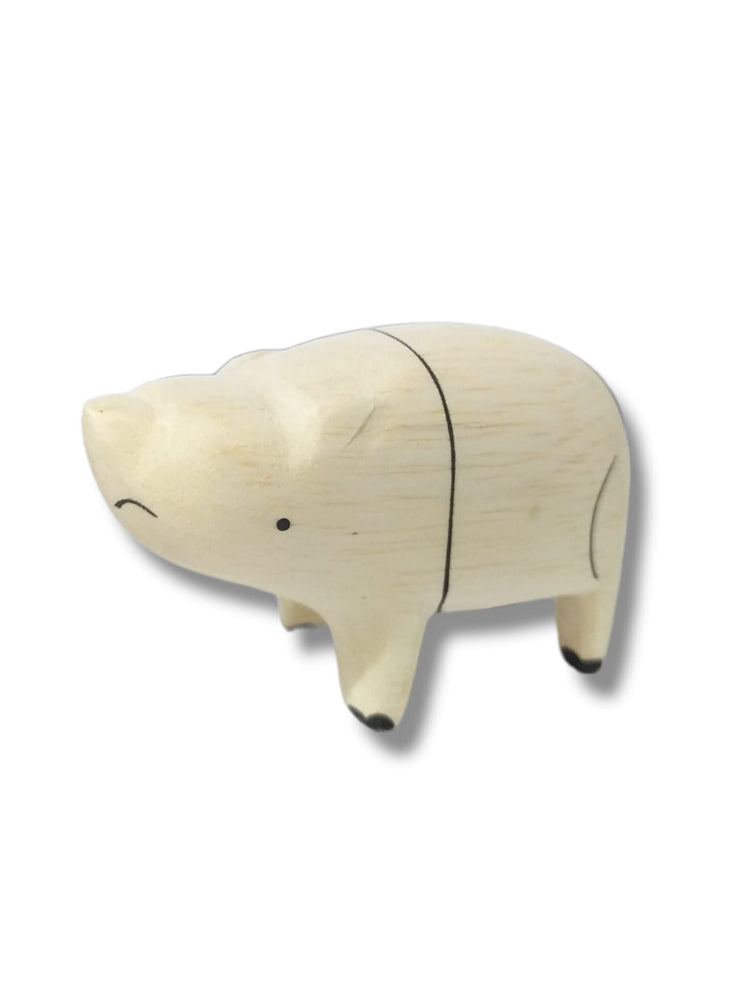 Wooden Animal Natural Color Rhino