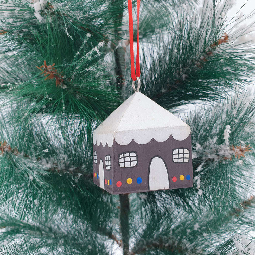 Wooden Christmas Ornament Chocolate House