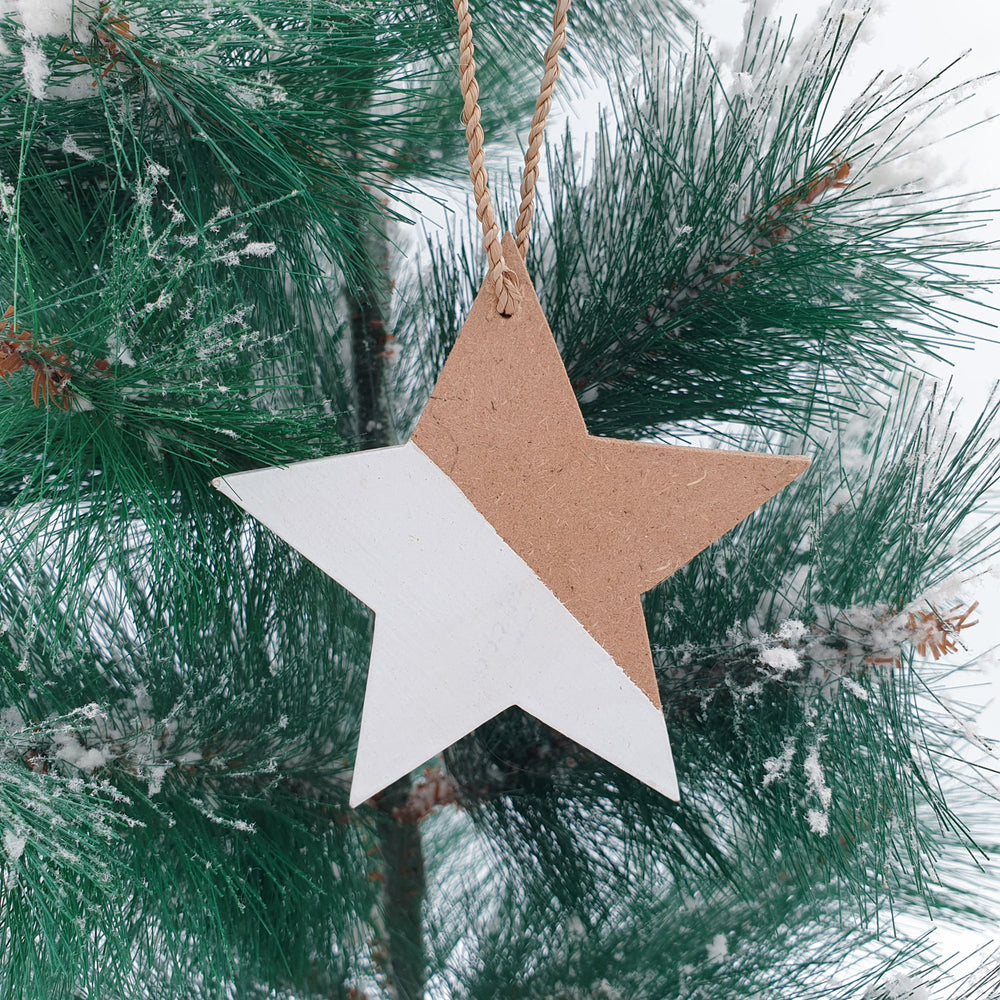 Wooden Christmas Ornaments Gingerbread Stars