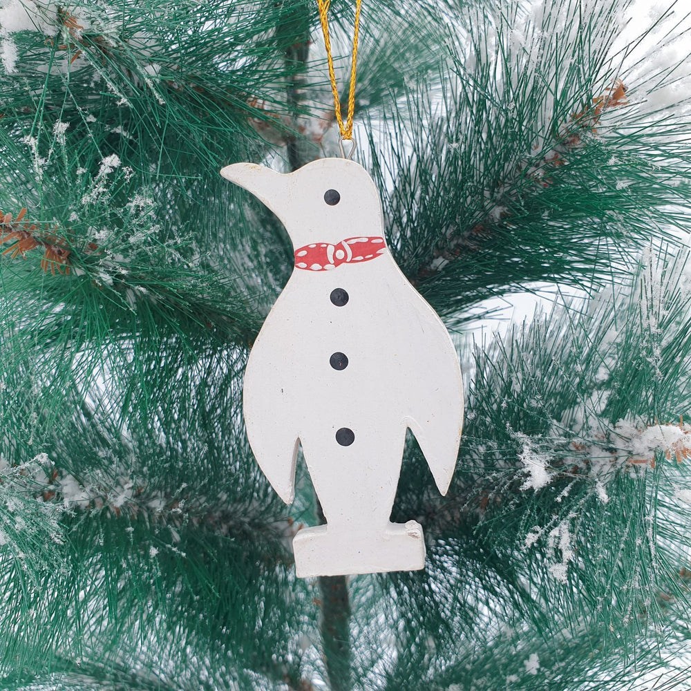 Wooden Christmas Ornament Pinguin