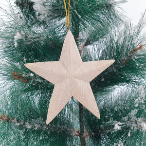 
                  
                    Load image into Gallery viewer, Wooden Christmas Ornaments Natural Star
                  
                