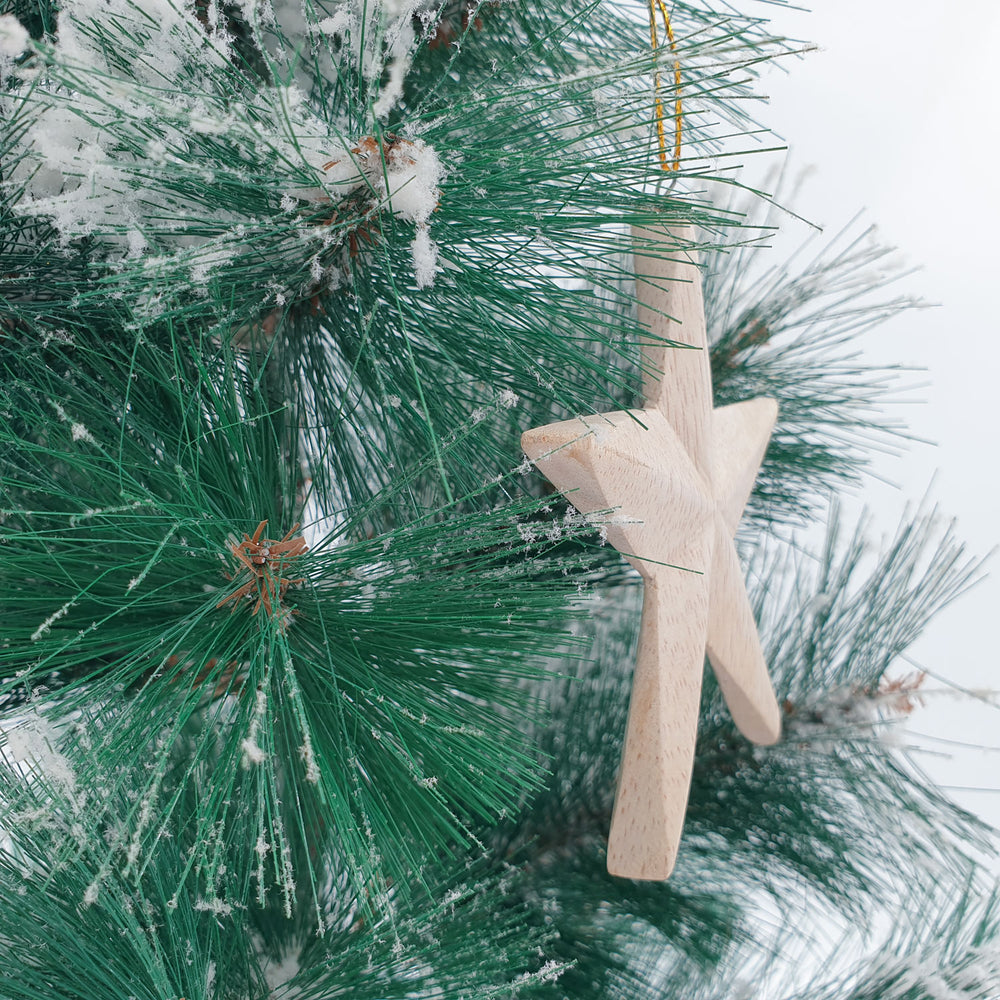 
                  
                    Load image into Gallery viewer, Wooden Christmas Ornaments Natural Star
                  
                