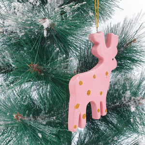 
                  
                    Load image into Gallery viewer, Wooden Christmas Ornament Deer with Dots
                  
                