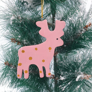 
                  
                    Load image into Gallery viewer, Wooden Christmas Ornament Deer with Dots
                  
                