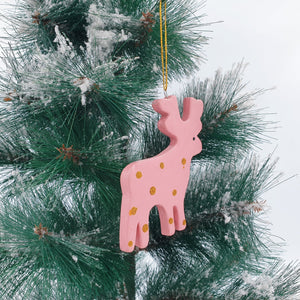 
                  
                    Load image into Gallery viewer, Wooden Christmas Ornament Deer with Dots
                  
                