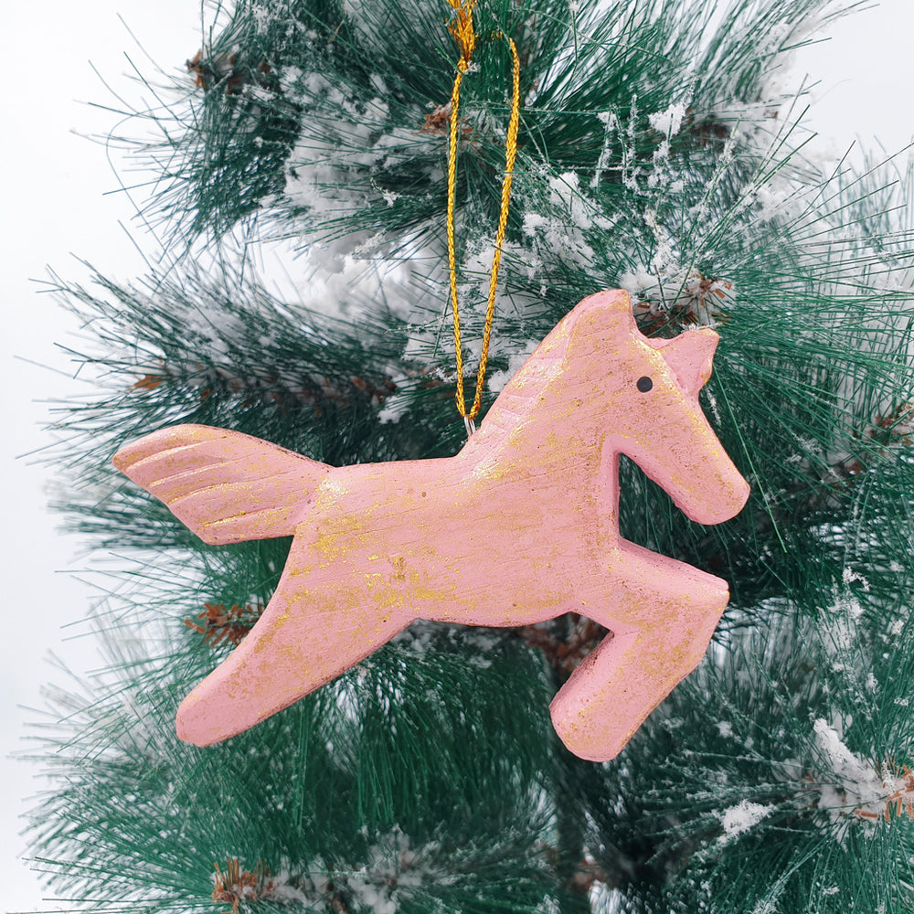 Wooden Christmas Ornament Unicorn