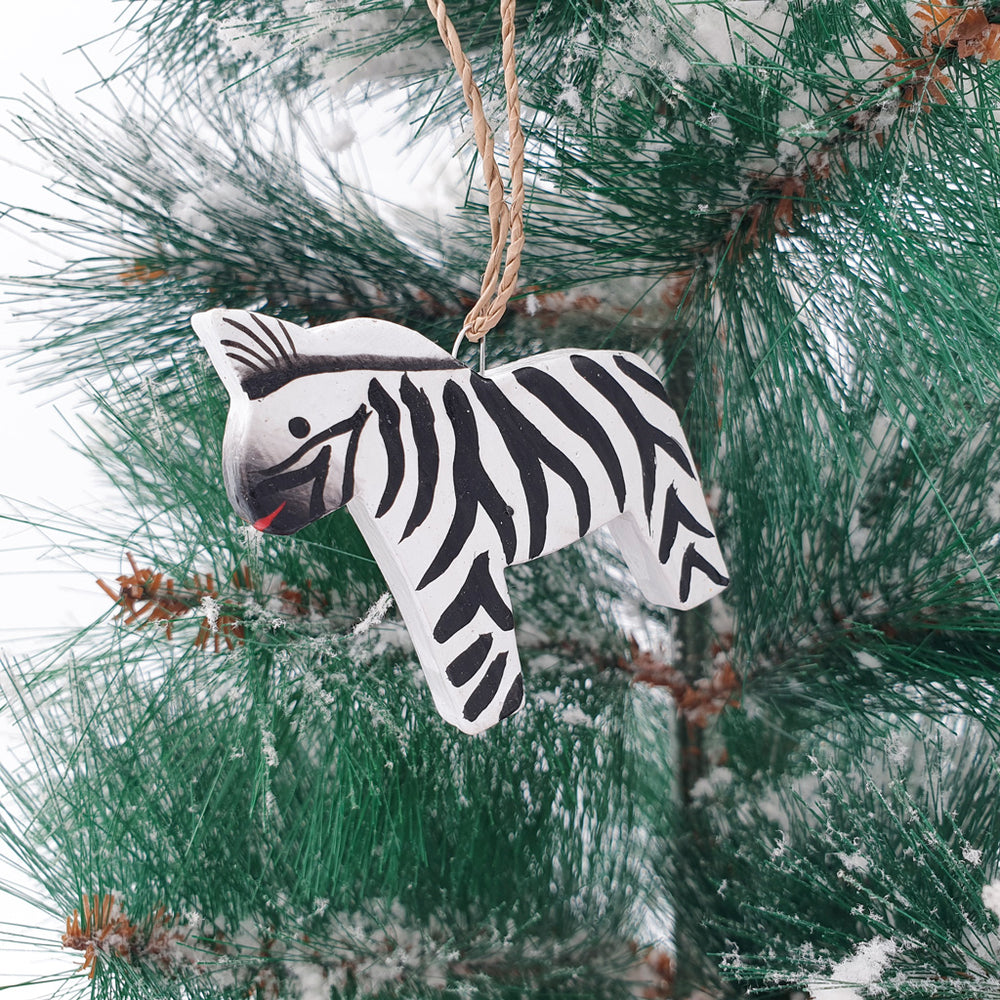 Wooden Christmas Ornament Zebra