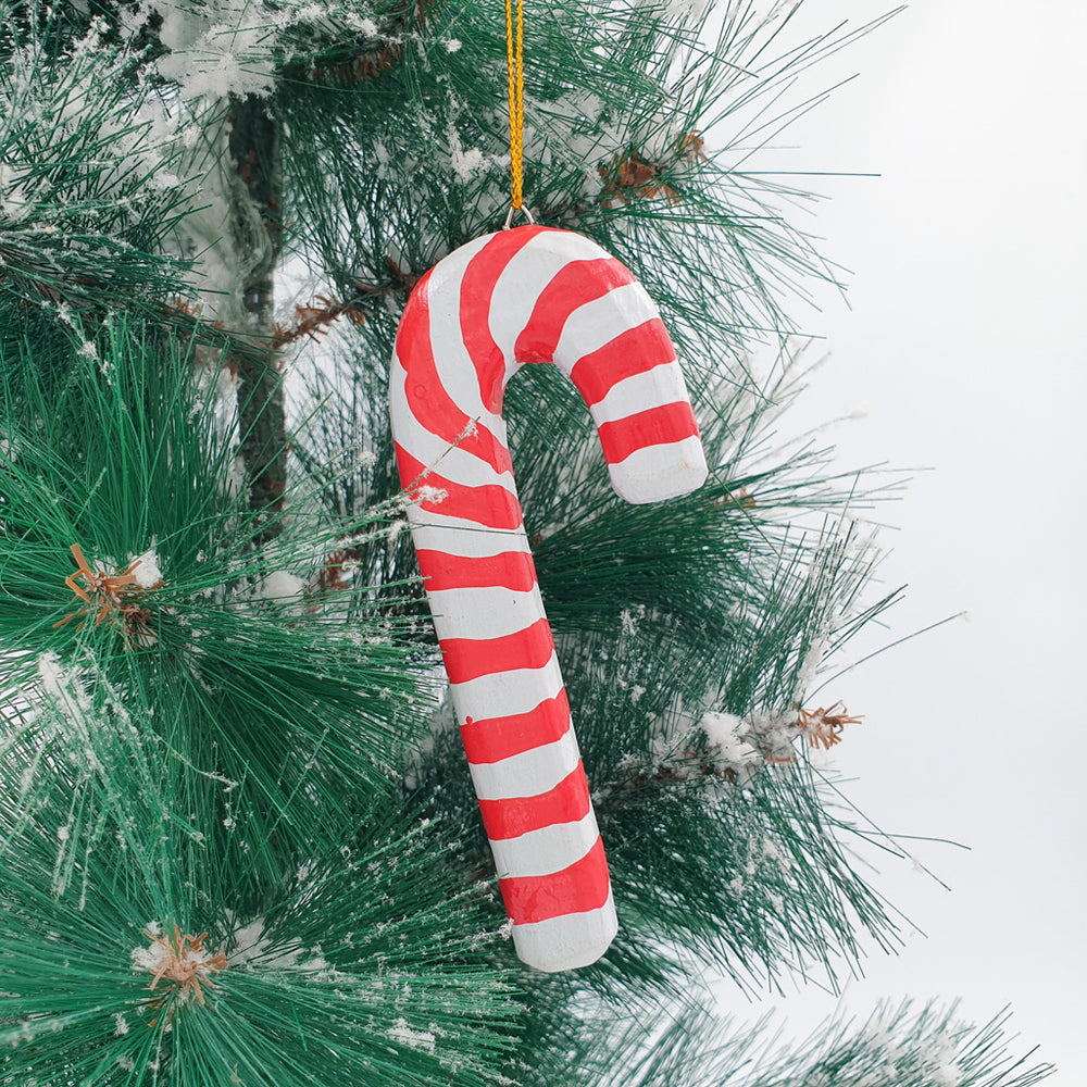 Wooden Christmas Ornaments Candy Stick