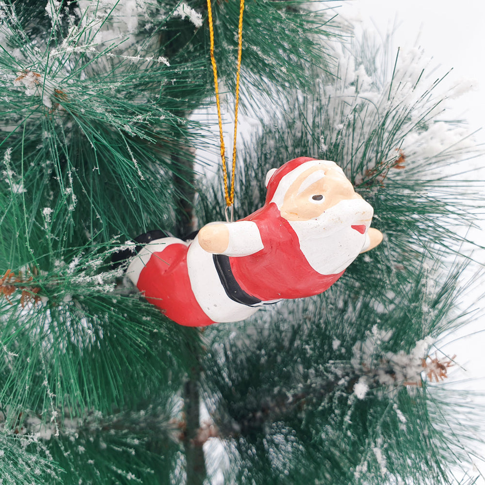 
                  
                    Load image into Gallery viewer, Wooden Christmas Ornaments Flying Santa
                  
                