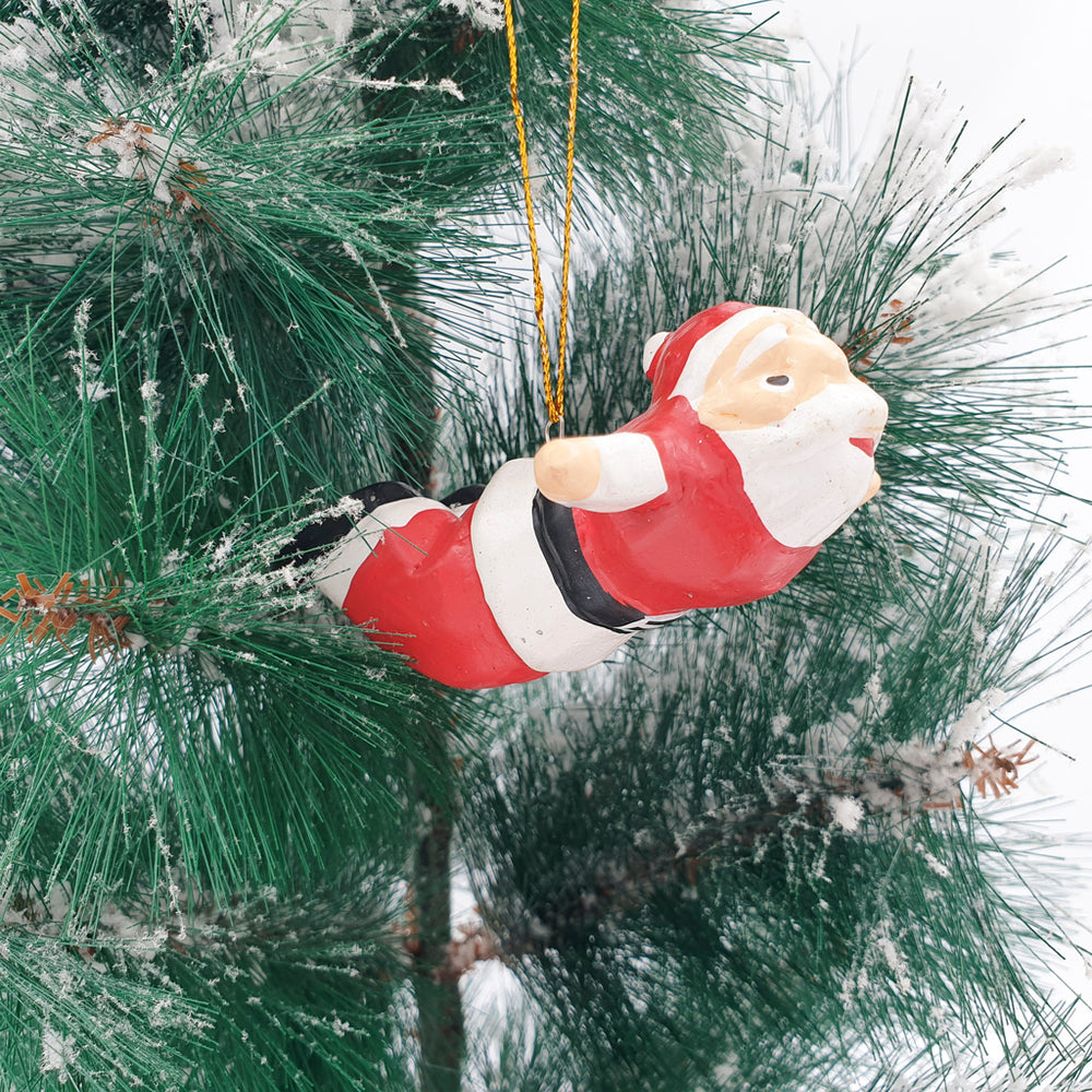 Wooden Christmas Ornaments Flying Santa