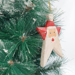 
                  
                    Load image into Gallery viewer, Wooden Christmas Ornaments Vintage Star Santa
                  
                