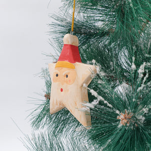
                  
                    Load image into Gallery viewer, Wooden Christmas Ornaments Vintage Star Santa
                  
                