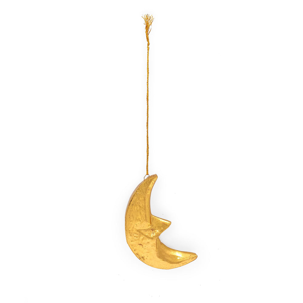 
                  
                    Load image into Gallery viewer, Wooden Christmas Ornament Gold Moon
                  
                