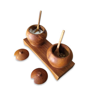 
                  
                    Load image into Gallery viewer, Wooden Salt And Paper Mini Pot
                  
                