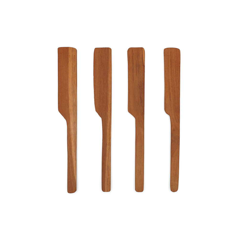 Wooden Tableware Set of 4 Simple Knives