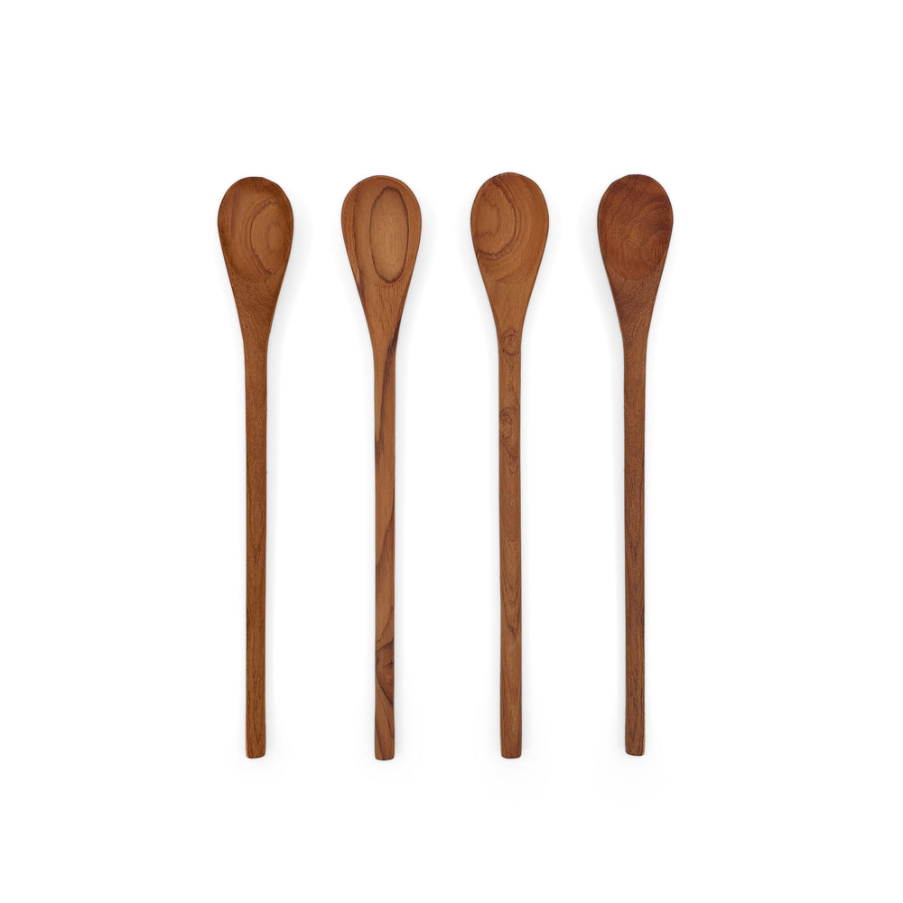 Wooden Tableware Set of Long Simple Spoons
