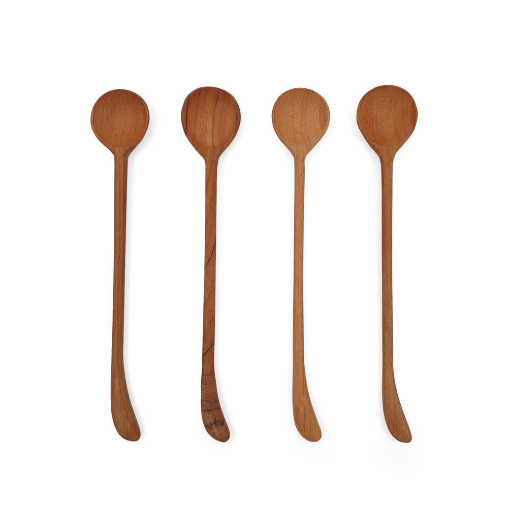 
                  
                    Load image into Gallery viewer, Wooden Tableware Set of Long Smoothie Spoons
                  
                