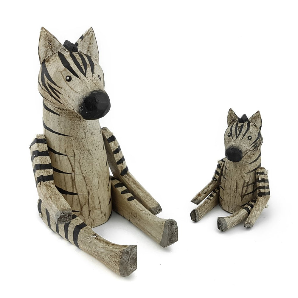 Wooden Animal Zebra big and small