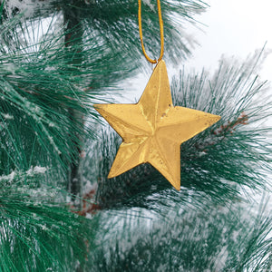 
                  
                    Load image into Gallery viewer, Wooden Christmas Ornaments Shiny Gold Stars
                  
                