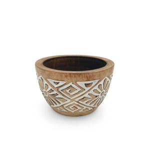 
                  
                    Load image into Gallery viewer, Wooden Flores Decorative Bowl White
                  
                