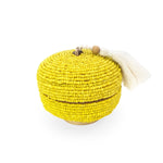Balinese bead box round yellow