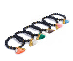 bracelet lava beads spiritual colorfull buddha shell