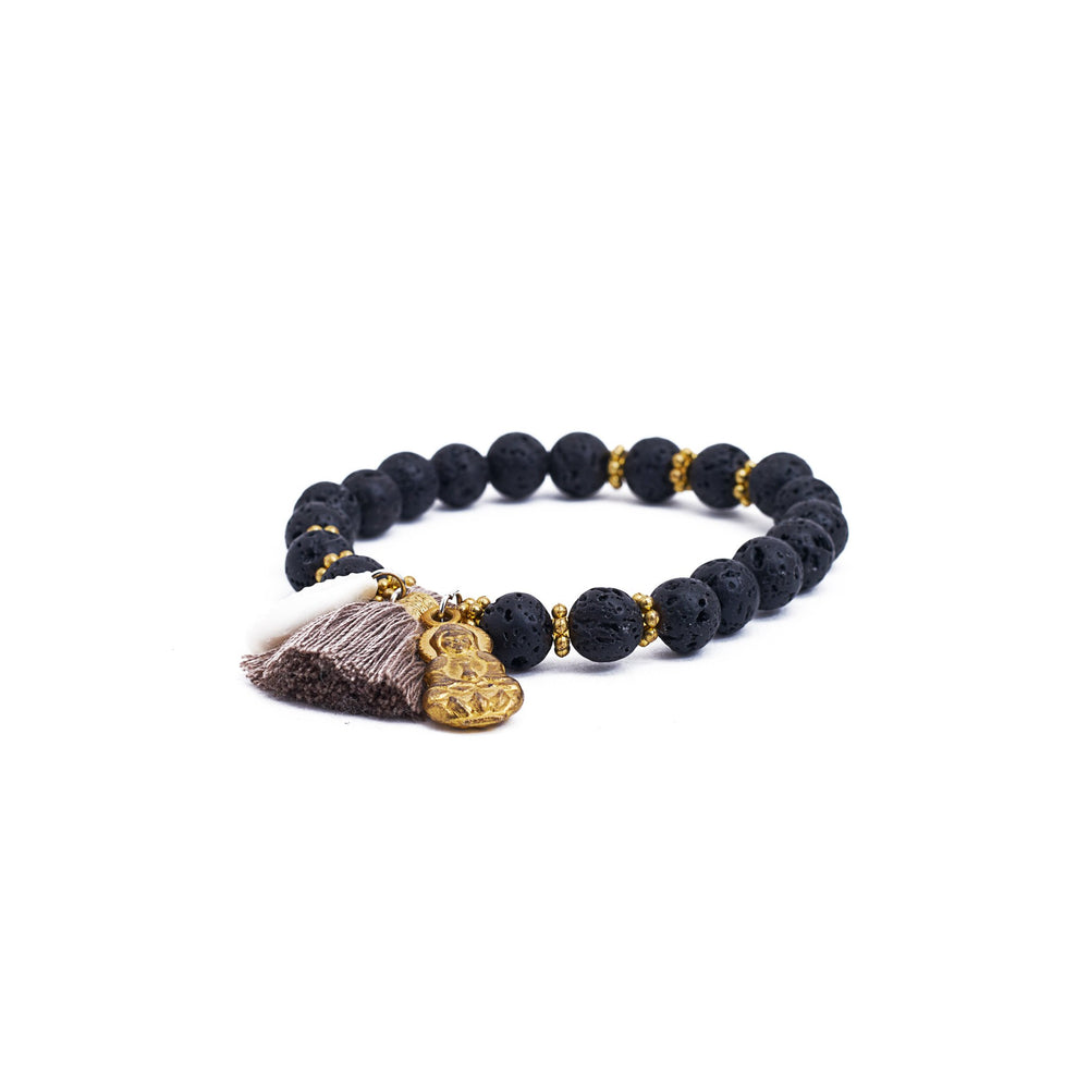 
                  
                    Load image into Gallery viewer, bracelet lava beads spiritual brown
                  
                