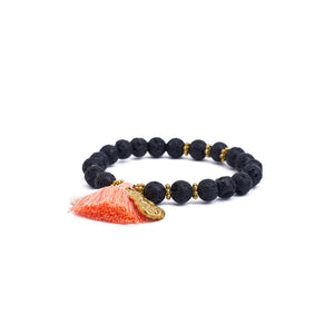 
                  
                    Load image into Gallery viewer, bracelet lava beads spiritual peach
                  
                
