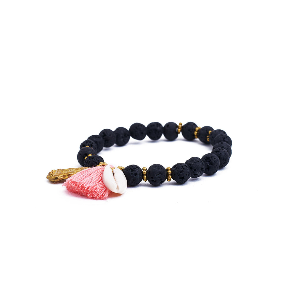 
                  
                    Load image into Gallery viewer, bracelet lava beads spiritual pink
                  
                
