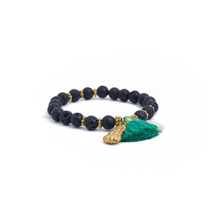 
                  
                    Load image into Gallery viewer, bracelet lava beads spiritual turquoise buddha shell
                  
                