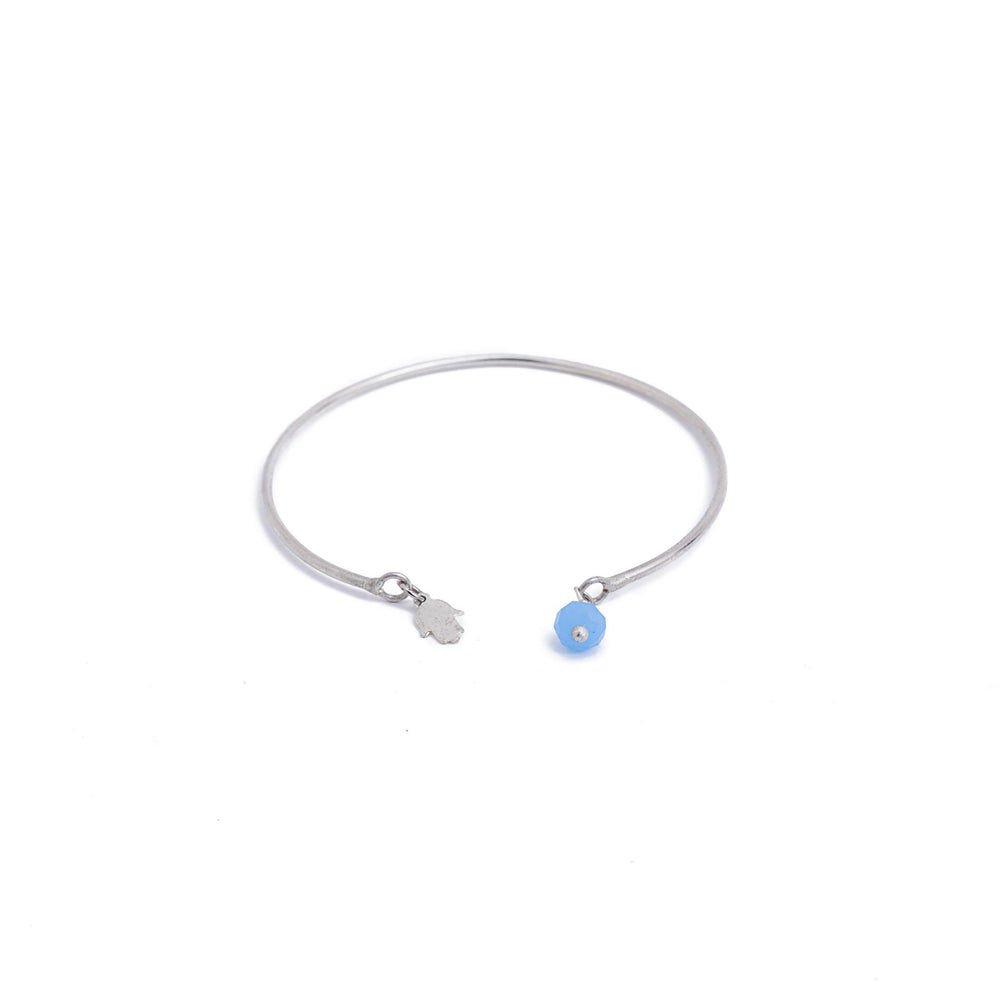 
                  
                    Load image into Gallery viewer, bracelet wire charm hand stone silver
                  
                