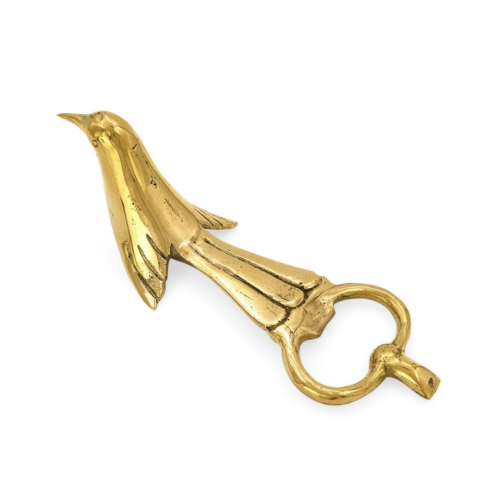 Solid brass bird bottle opener gold