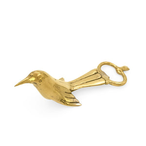 
                  
                    Load image into Gallery viewer, Solid brass bird bottle opener gold front
                  
                