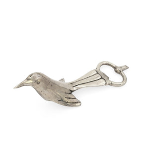 
                  
                    Load image into Gallery viewer, Solid brass bird bottle opener silver front
                  
                
